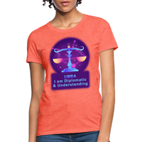 Thumbnail for Women's Neon Libra T-Shirt - heather coral