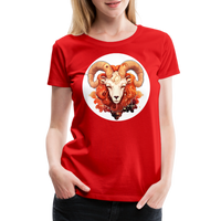 Thumbnail for Women’s Symbol Aries Premium T-Shirt - red