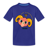 Thumbnail for Kid’s Cartoony Aries Premium Organic T-Shirt - royal blue