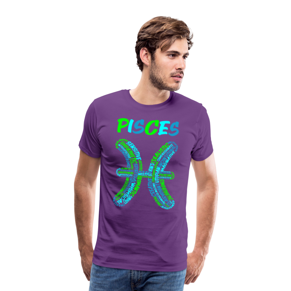 Men's Power Words Pisces Premium T-Shirt - purple