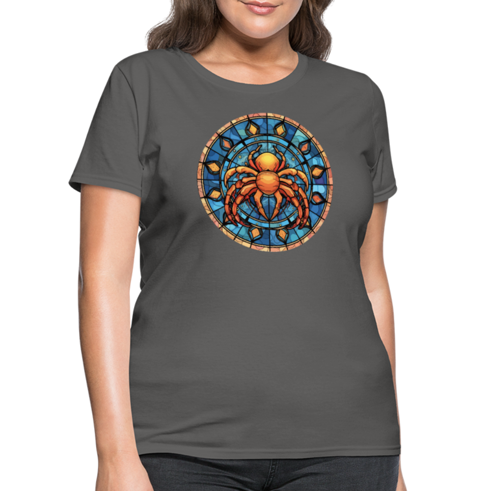 Women's Mosaic Cancer T-Shirt - charcoal