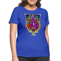 Thumbnail for Women's Cosmic Aries Design T-Shirt - royal blue