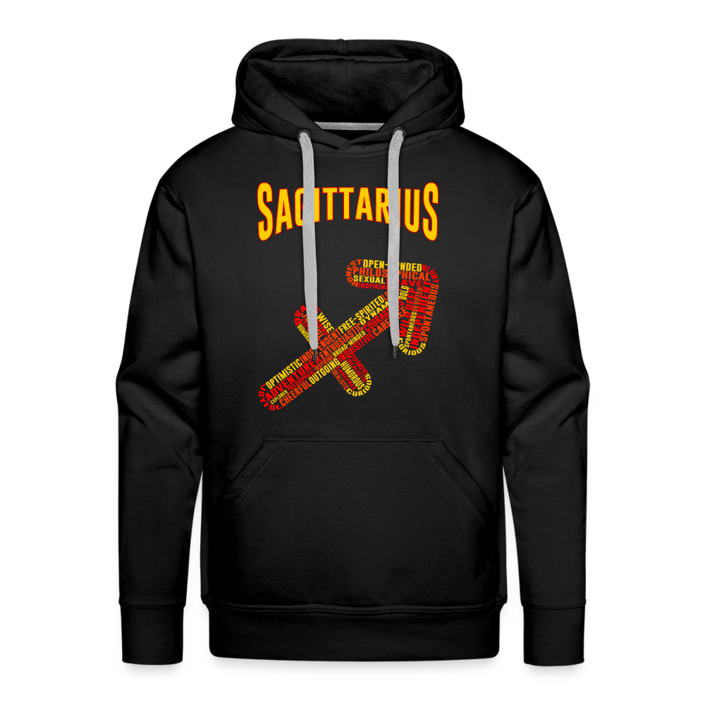 Men's Power Words Sagittarius Premium Hoodie - black