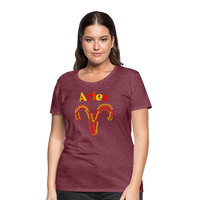 Thumbnail for Women's Power Words Aries Premium T-Shirt - heather burgundy