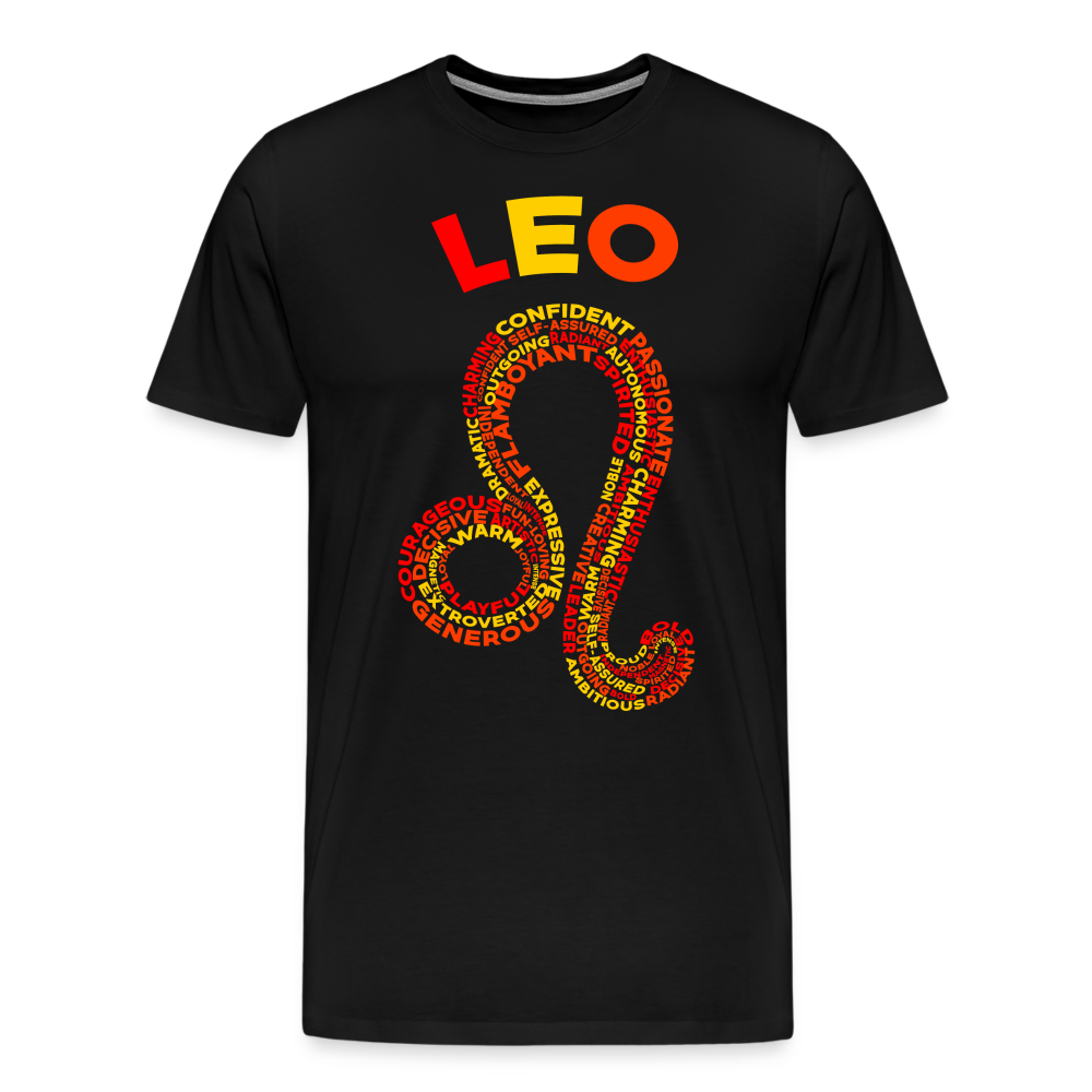 Men's Power Words Leo Premium T-Shirt - black