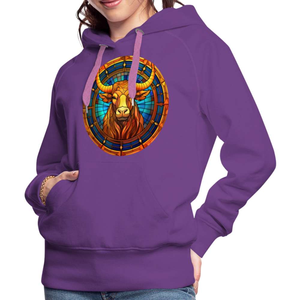 Women’s Mosaic Taurus Premium Hoodie - purple 