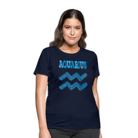 Thumbnail for Women's Power Words Aquarius T-Shirt - navy