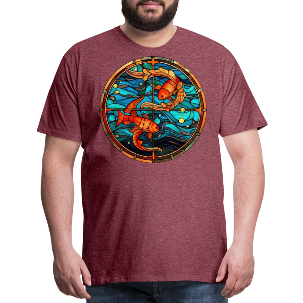 Men's Mosaic Pisces Premium T-Shirt - heather burgundy