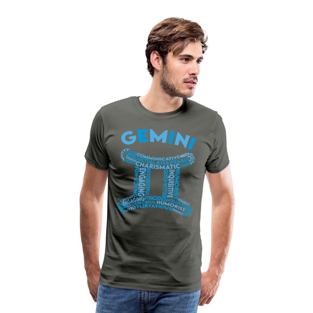 Men's Power Words Gemini Premium T-Shirt - asphalt gray