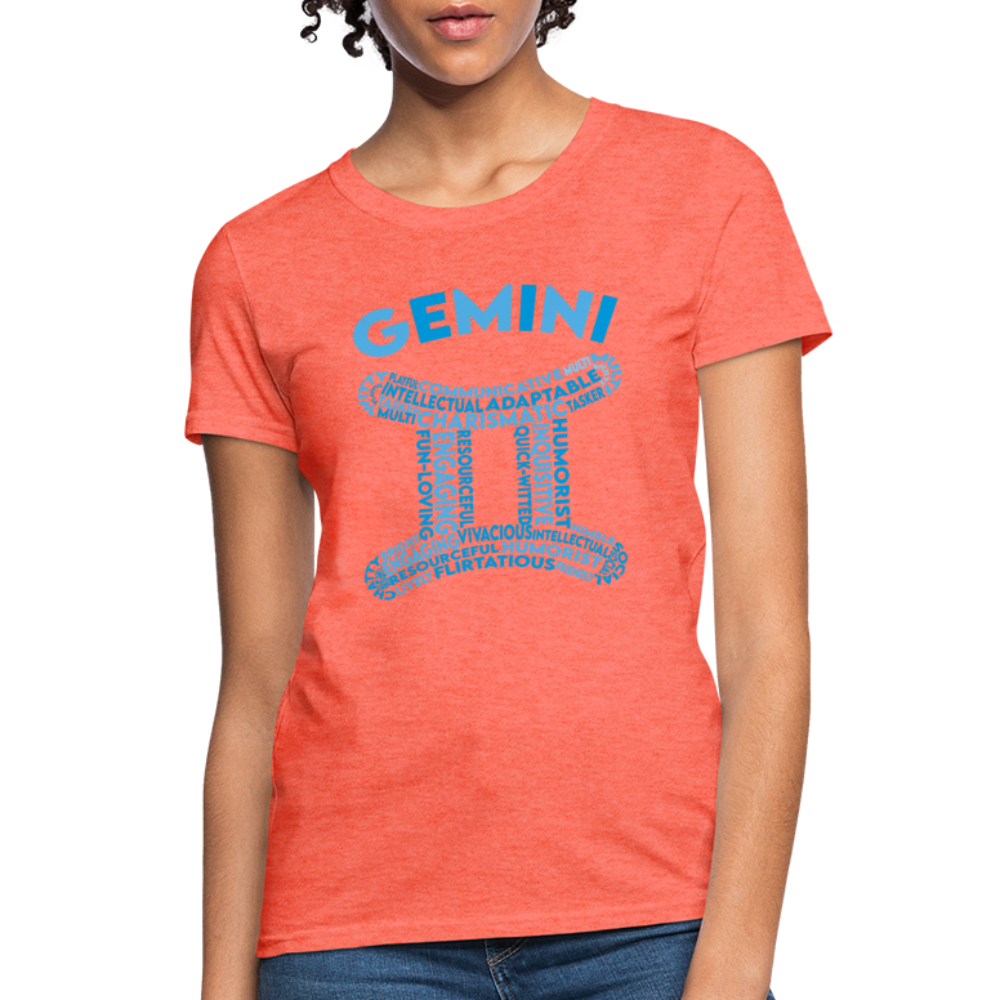 Women's Power Words Gemini T-Shirt - heather coral