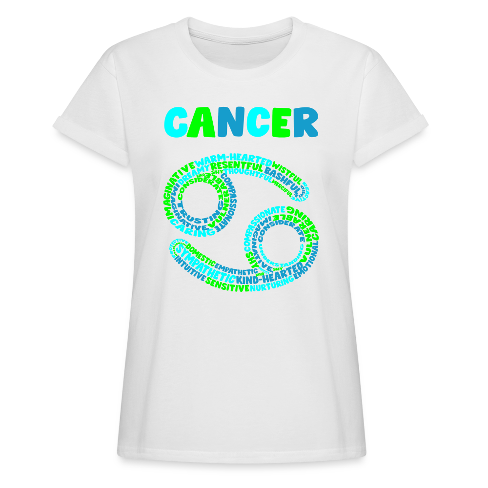 Women's Power Words Cancer Relaxed Fit T-Shirt - white