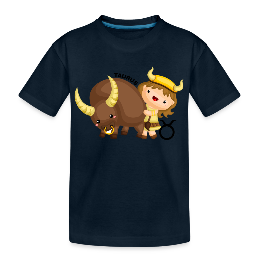 Kid’s Astro Girl Taurus Premium Organic T-Shirt - deep navy