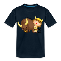 Thumbnail for Kid’s Astro Girl Taurus Premium Organic T-Shirt - deep navy