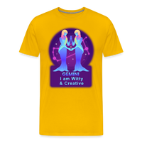 Thumbnail for Men's Neon Gemini Premium T-Shirt - sun yellow