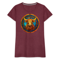 Thumbnail for Women’s Mosaic Taurus Premium T-Shirt - heather burgundy