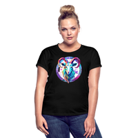 Thumbnail for Women's Mythical Aries Relaxed Fit T-Shirt - black