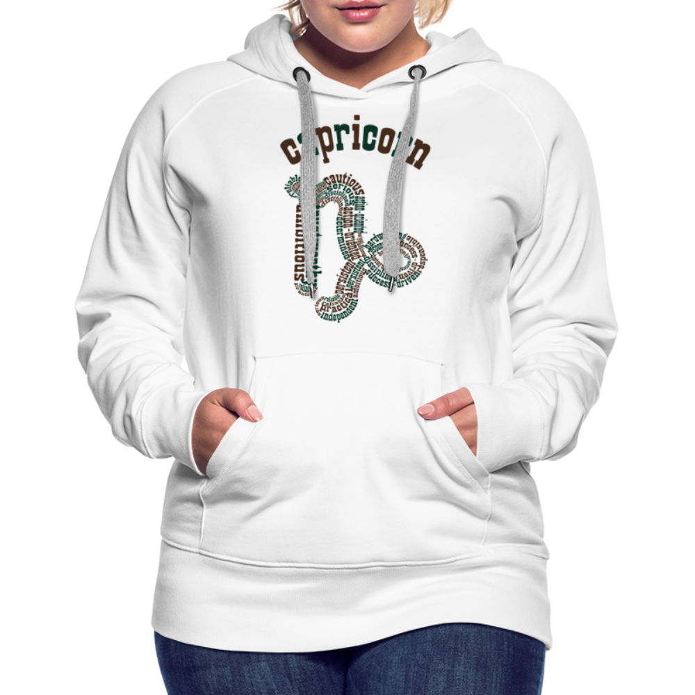 Women's Power Words Capricorn Premium Hoodie - white