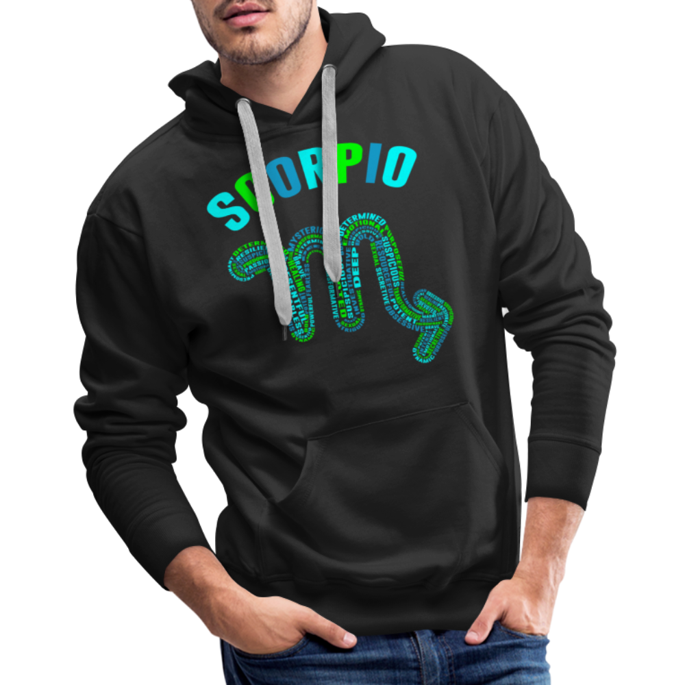 Men's Power Words Scorpio Premium Hoodie - black