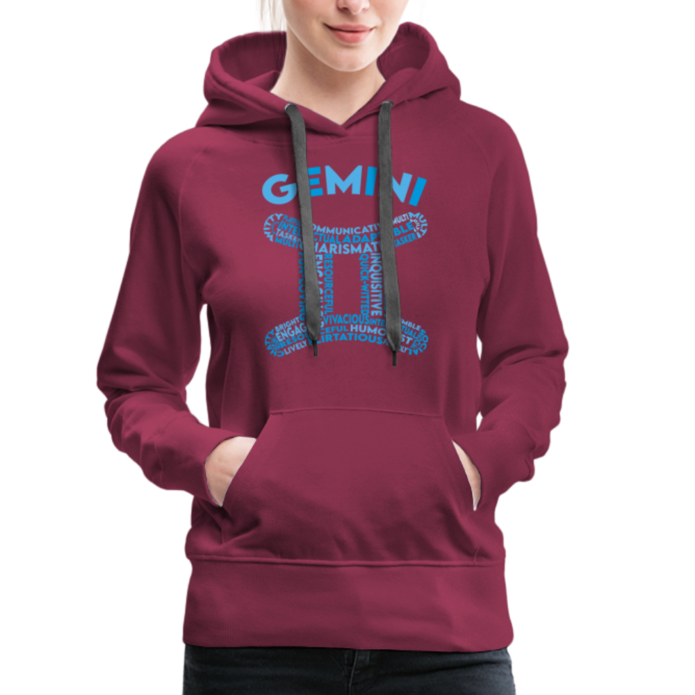 Women's Power Words Gemini Premium Hoodie - burgundy