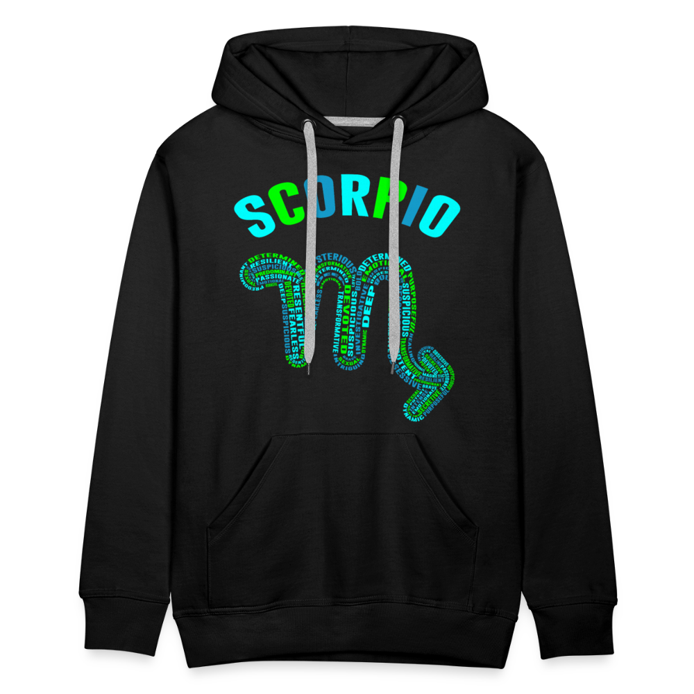 Men's Power Words Scorpio Premium Hoodie - black