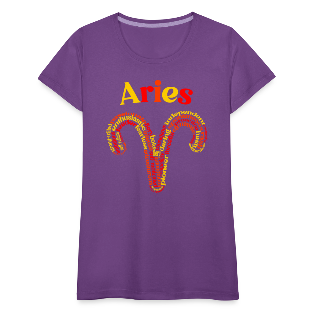 Women's Power Words Aries Premium T-Shirt - purple