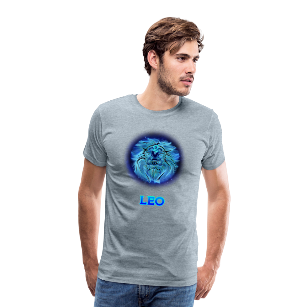 Men's Leo Premium T-Shirt - heather ice blue