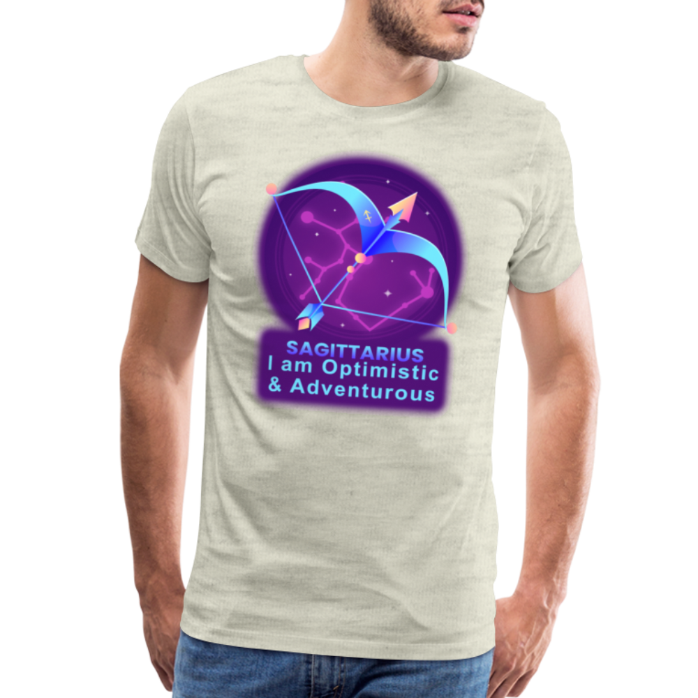 Men's Neon Sagittarius Premium T-Shirt - heather oatmeal