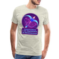 Thumbnail for Men's Neon Sagittarius Premium T-Shirt - heather oatmeal