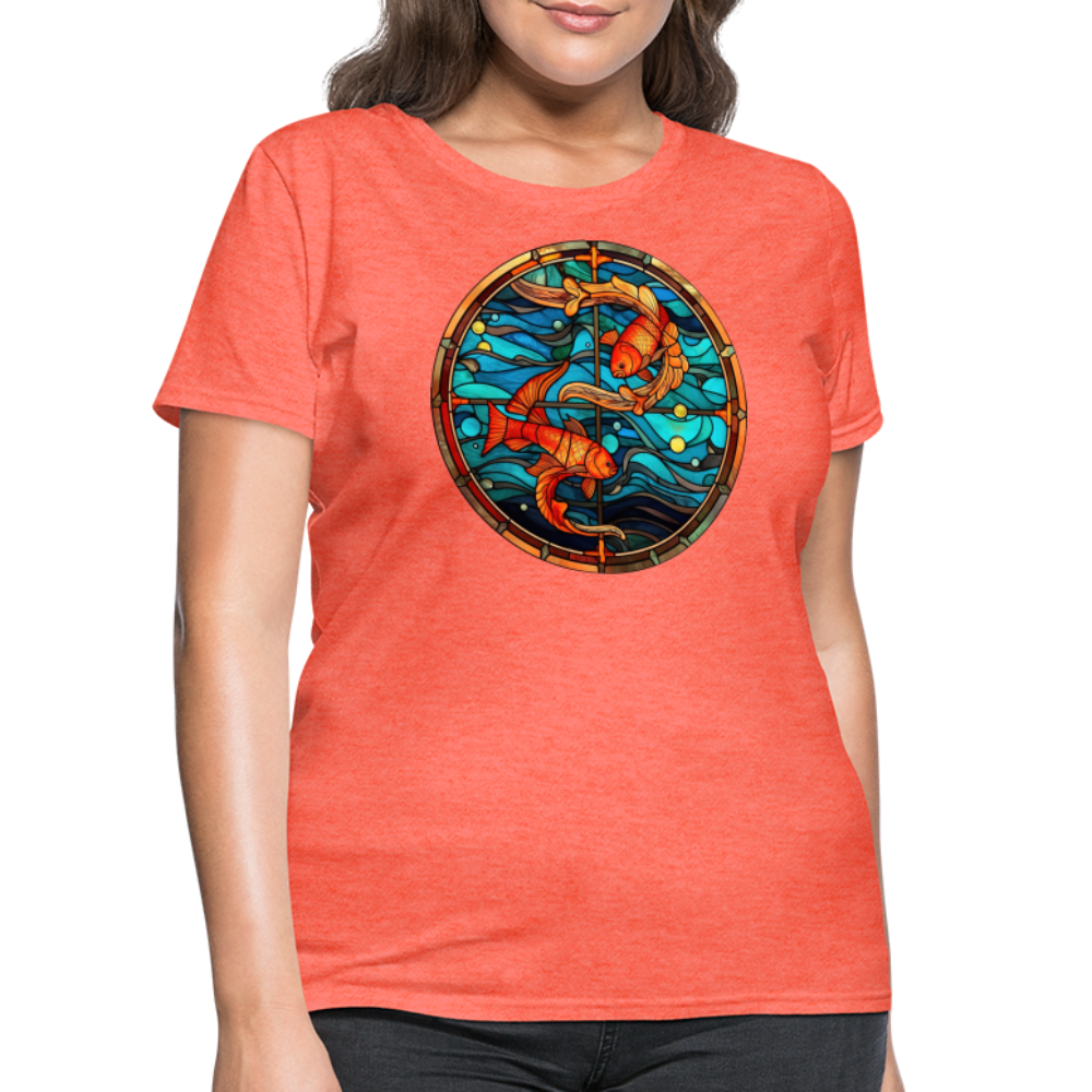 Women's Mosaic Pisces T-Shirt - heather coral