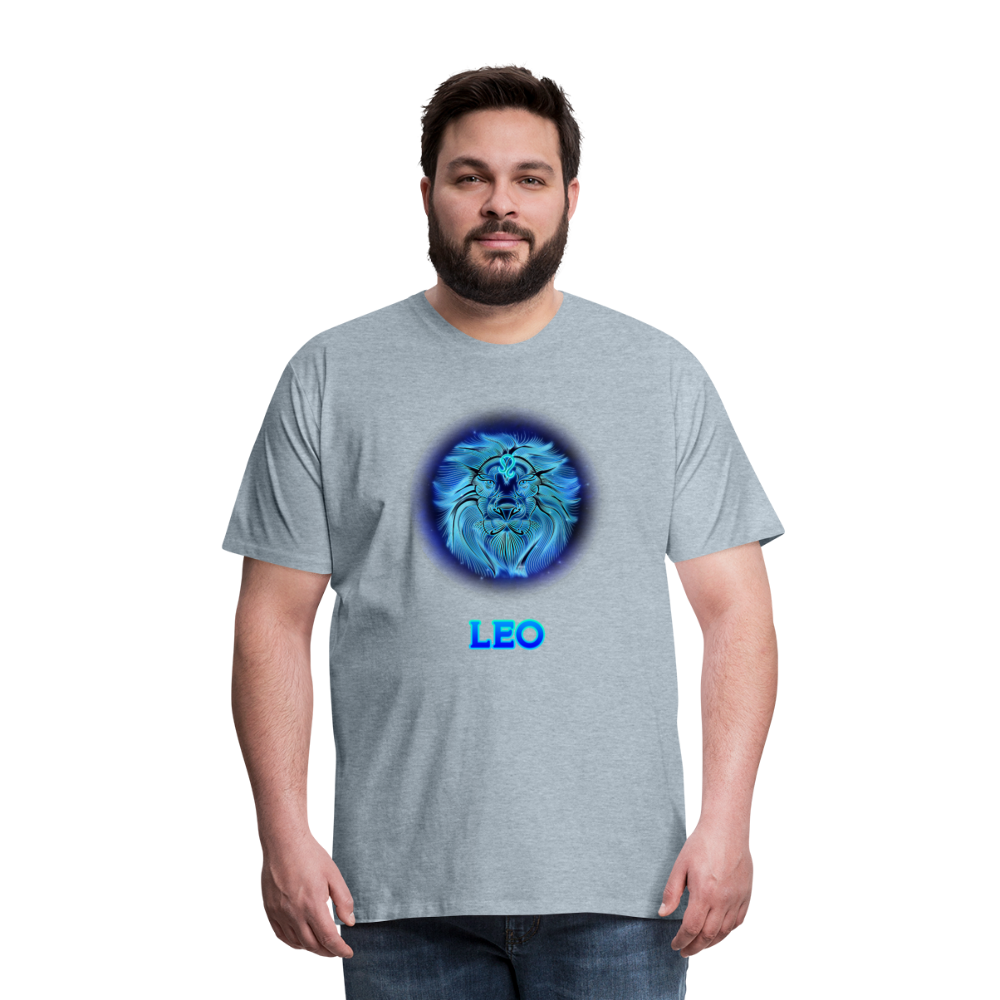 Men's Leo Premium T-Shirt - heather ice blue