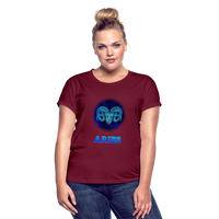 Thumbnail for Women's Aries Relaxed Fit T-Shirt - burgundy