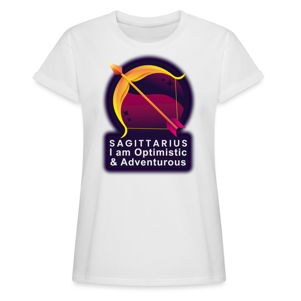 Women's Glow Sagittarius Relaxed Fit T-Shirt - white