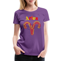 Thumbnail for Women's Power Words Aries Premium T-Shirt - purple