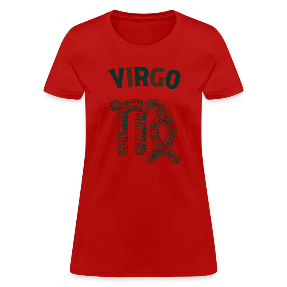 Women's Power Words Virgo T-Shirt - red