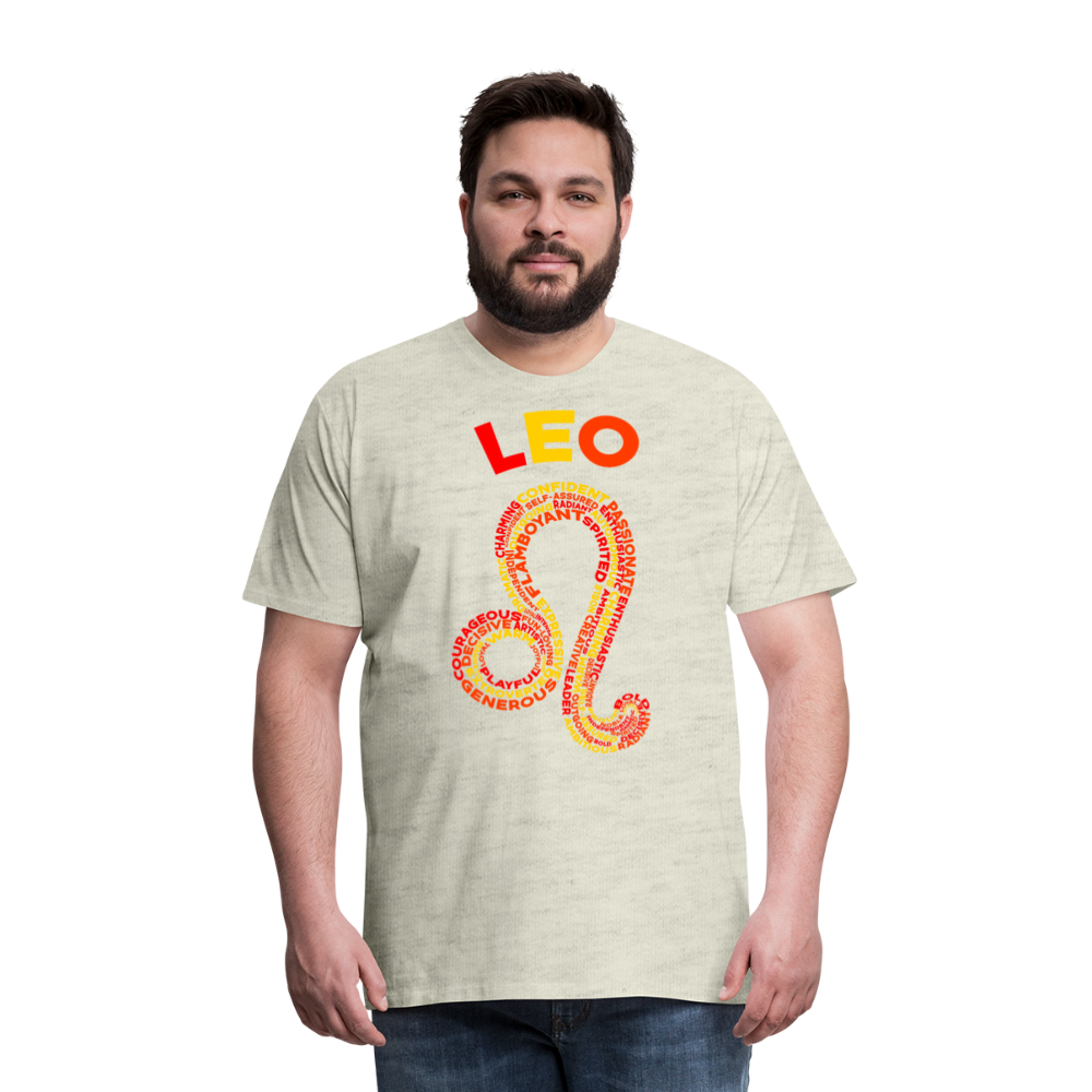 Men's Power Words Leo Premium T-Shirt - heather oatmeal