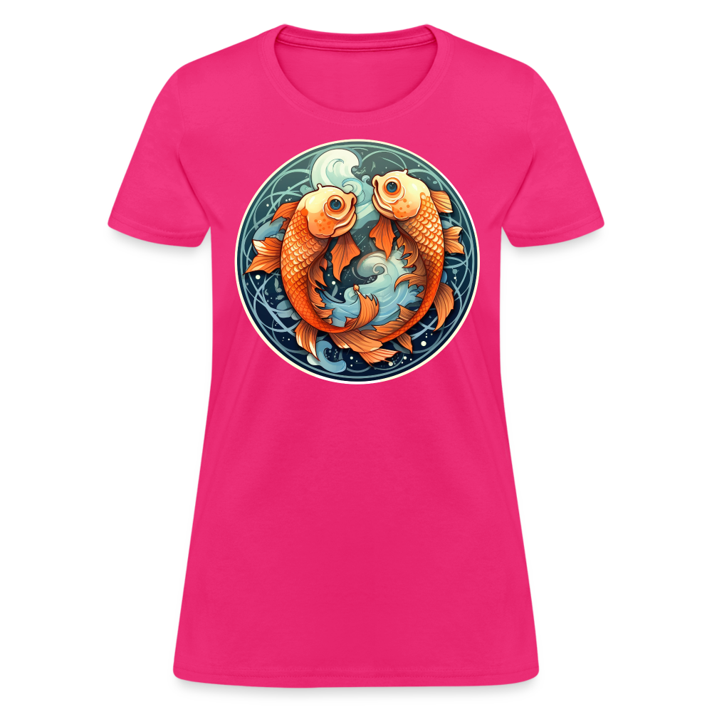 Women's Symbol Pisces T-Shirt - fuchsia