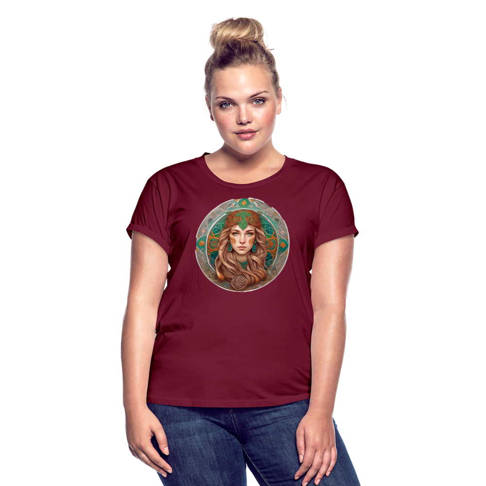 Women's Mythical Virgo Relaxed Fit T-Shirt - burgundy