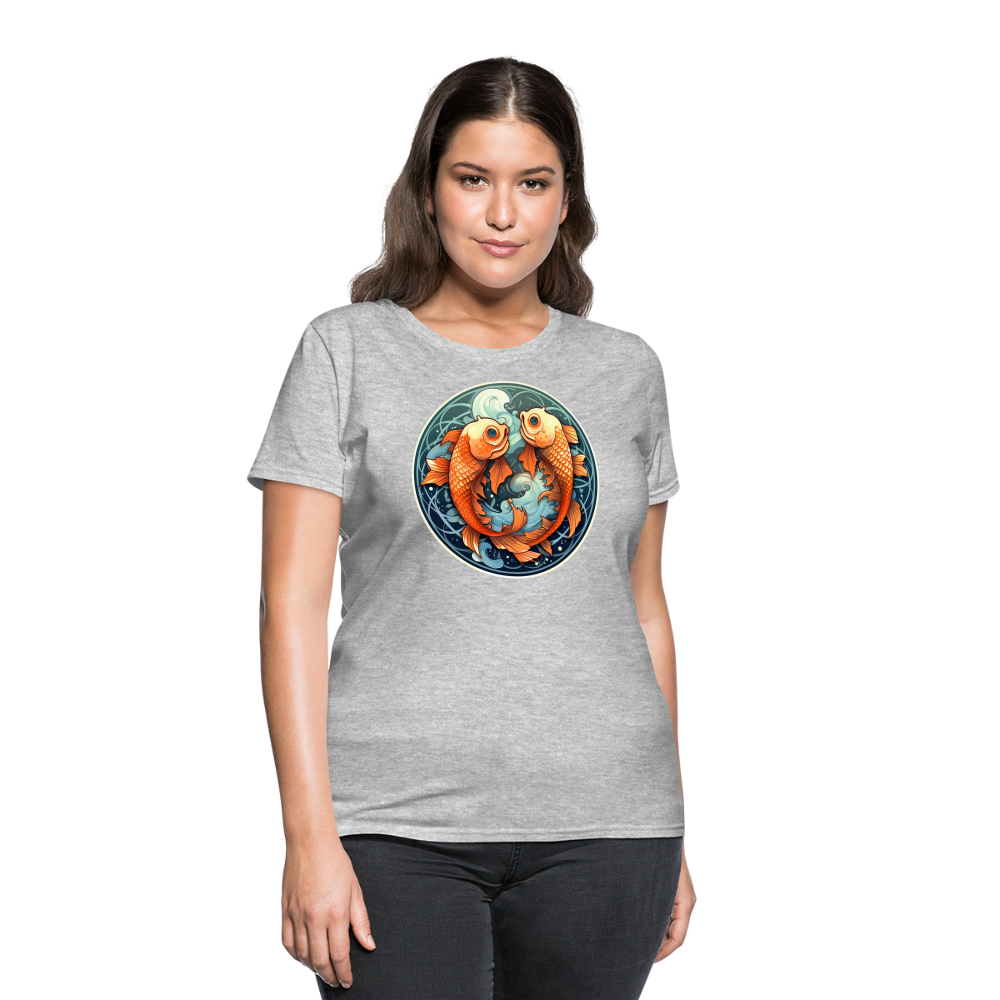 Women's Symbol Pisces T-Shirt - heather gray