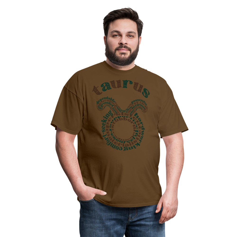 Men's Power Words Taurus Classic T-Shirt - brown