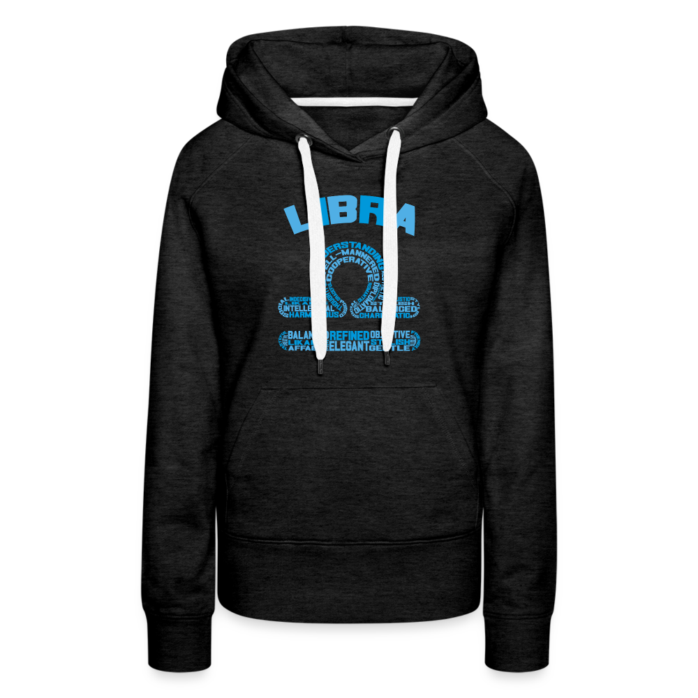 Women's Power Words Libra Premium Hoodie - charcoal grey