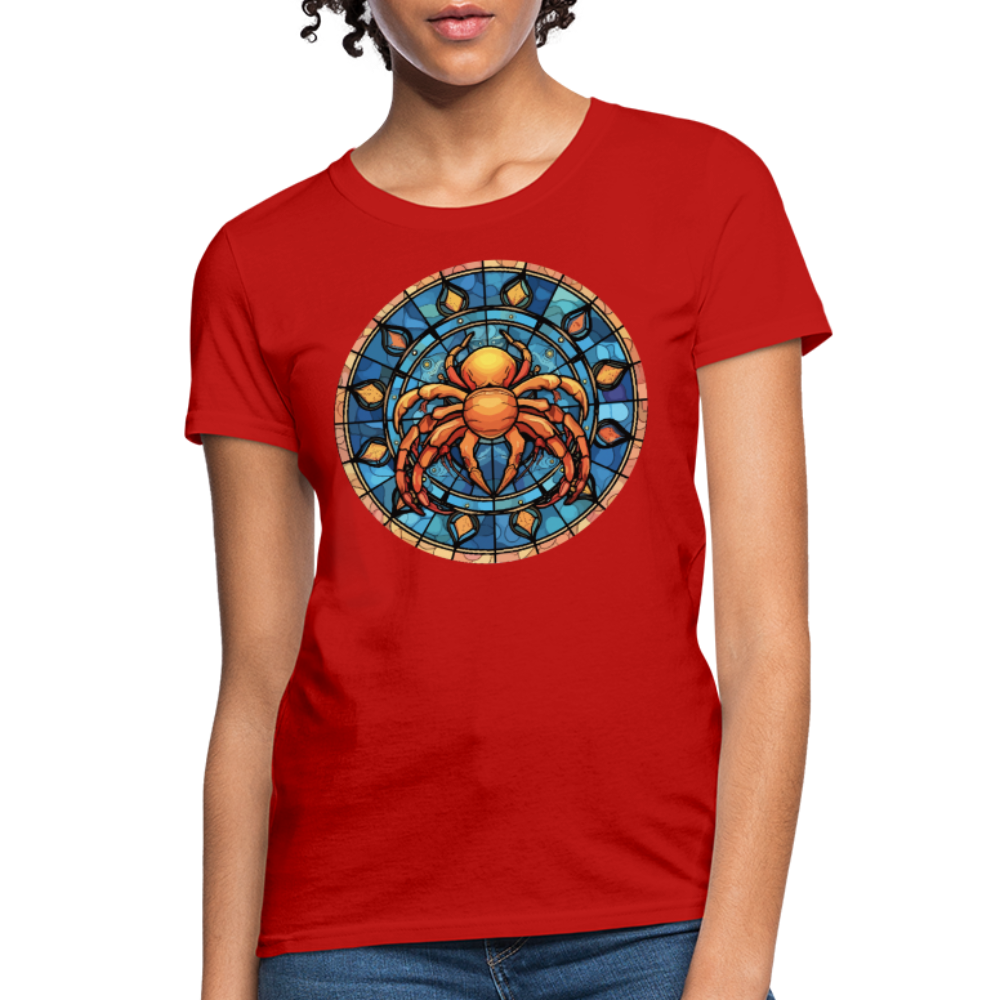 Women's Mosaic Cancer T-Shirt - red