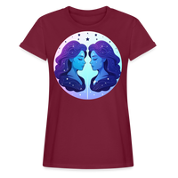 Thumbnail for Women's Magic Gemini Relaxed Fit T-Shirt - burgundy