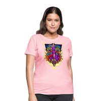 Thumbnail for Women's Cosmic Aries Design T-Shirt - pink