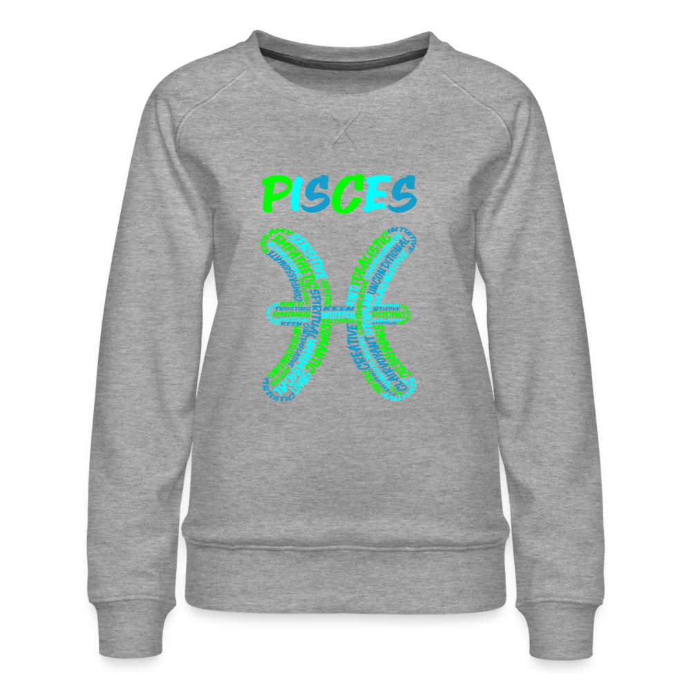 Women's Power Words Pisces Premium Sweatshirt - heather grey