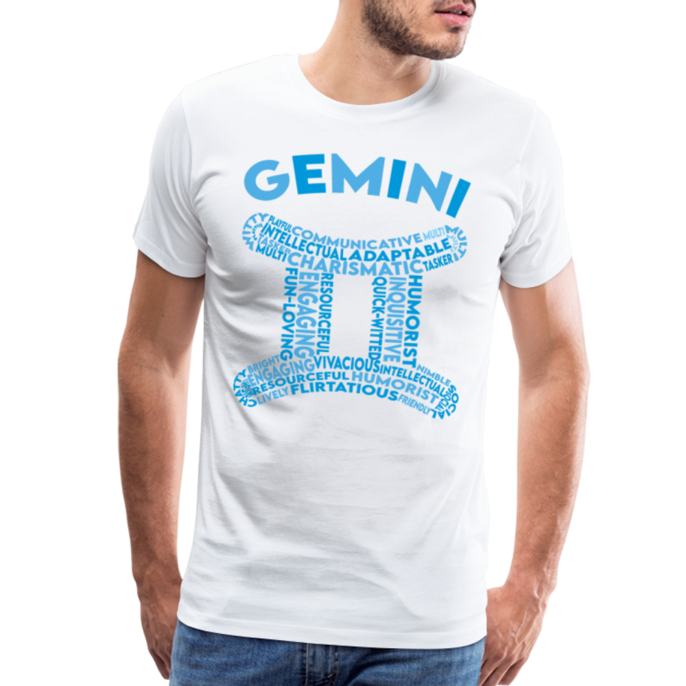 Men's Power Words Gemini Premium T-Shirt - white