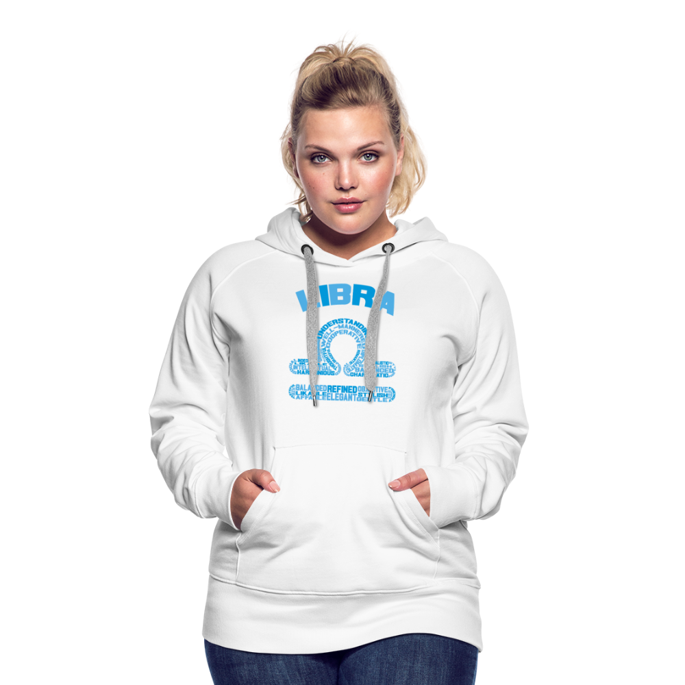 Women's Power Words Libra Premium Hoodie - white