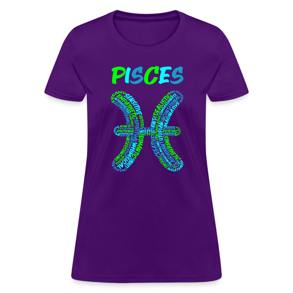 Women's Power Words Pisces T-Shirt - purple