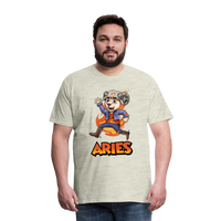 Thumbnail for Men's Playful Aries Premium T-Shirt - heather oatmeal