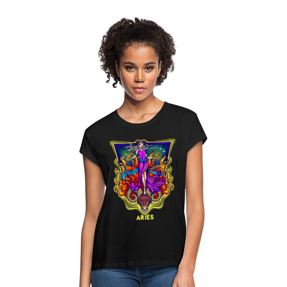 Women's Cosmic Aries Relaxed Fit T-Shirt - black