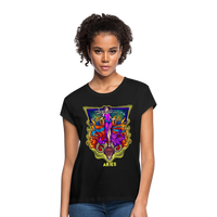 Thumbnail for Women's Cosmic Aries Relaxed Fit T-Shirt - black